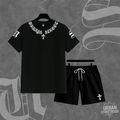 Conjunto Urbans Street Rush – Camiseta 30.1 Algodão Gola Estilizada + Bermuda Tactel Premium