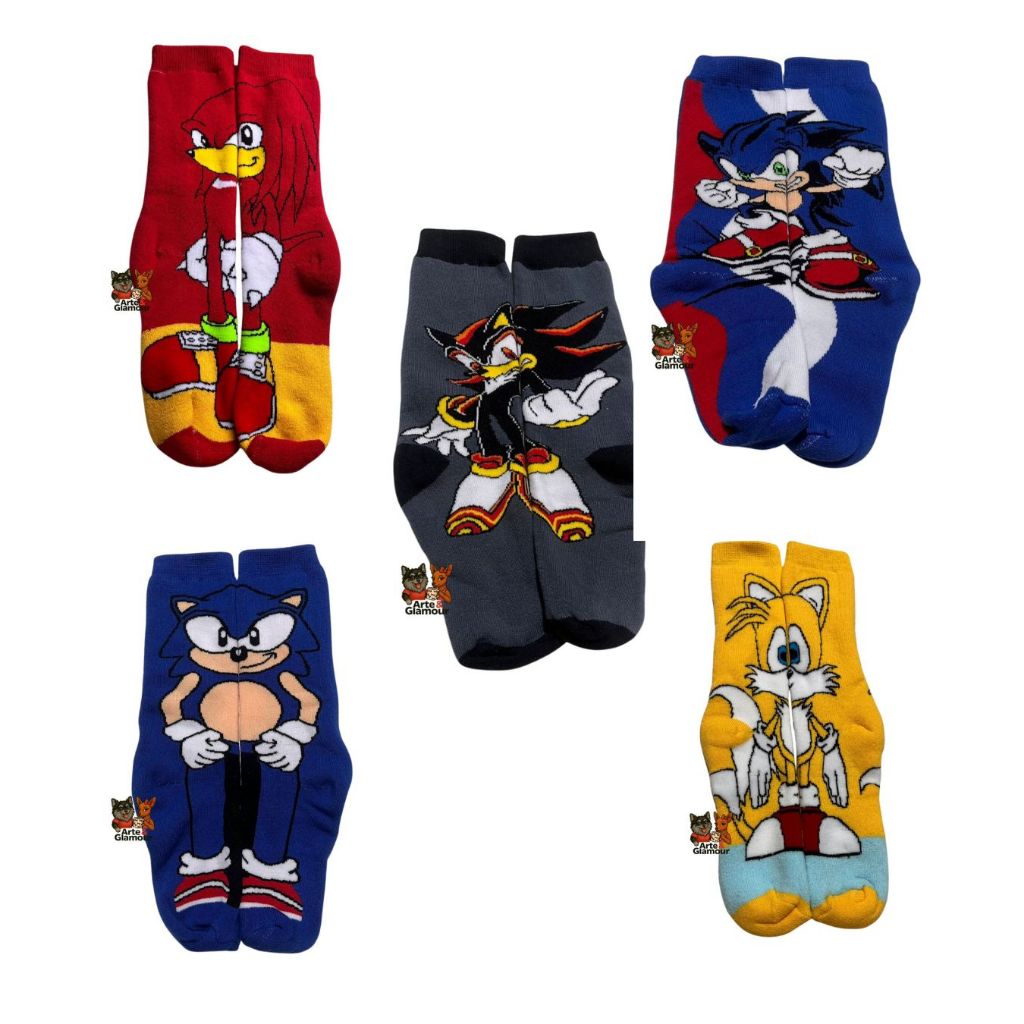Meias Divertidas Sonic e Amigos Shadow Adulto Infantil | Clássicos dos Games | Pronta Entrega em Oferta na Shopee