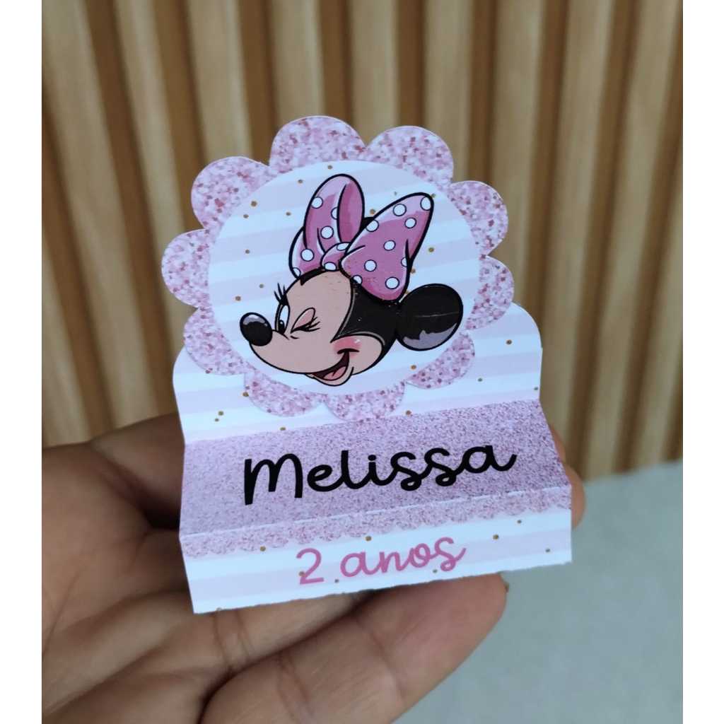 Porta Bis Duplo personalizado Minnie Rosa l Lembrancinha Personalizadas l Aniversário Infantil l Mimos Festa Infantil