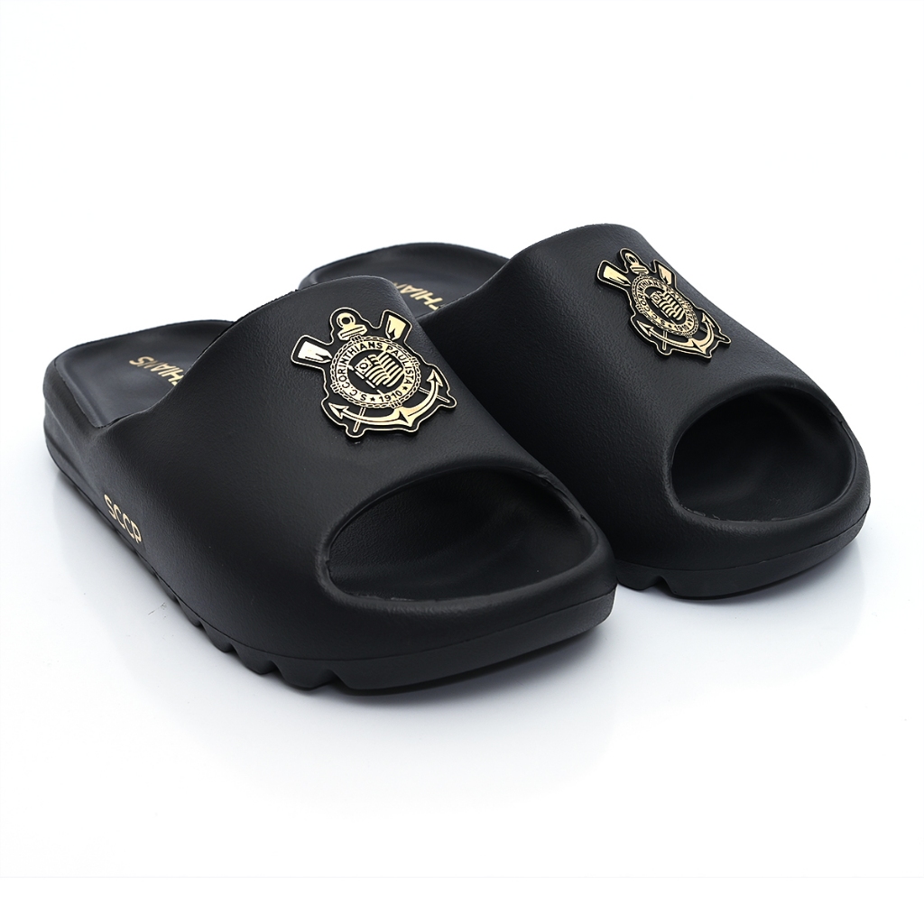 Chinelo Slide Corinthians Sandalia Timão Confortável em Oferta na Shopee