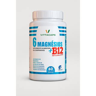 6 MAGNÉSIOS + B12 METILCOBALAMINA AGORA EM 1 SÓ POTE | 60 CÁPSULAS 5OOmg O MAIS COMPLETO em Oferta na Shopee