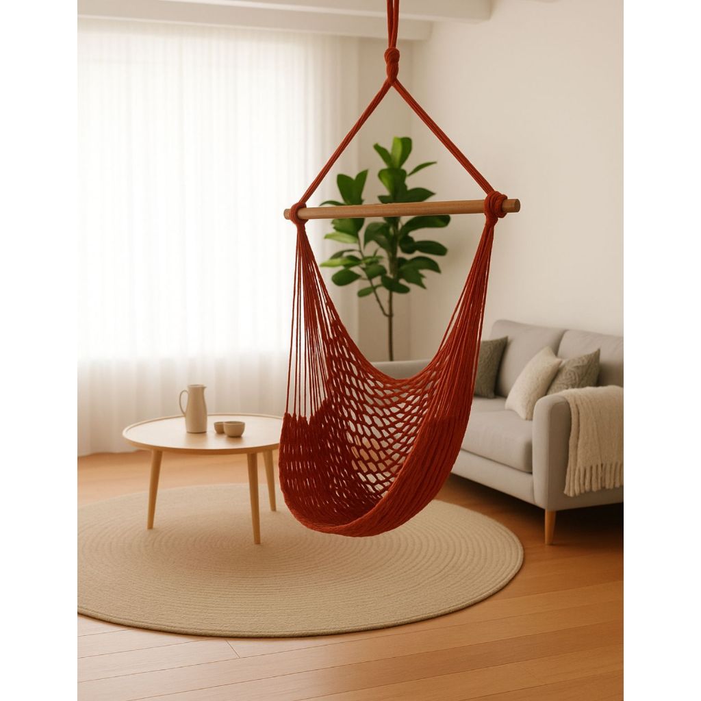 Rede Cadeira Balanço Descanso Teto Suspensa Trançada Reforçada - Varias Cores