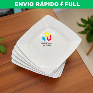 Prato Quadrado de Plástico para Refeições Reforçados Festas e Eventos Reutilizável Prático em Oferta na Shopee