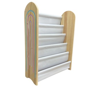 Estante Livro Infantil Montessori Arco Íris G 5 Bolsos em Oferta na Shopee