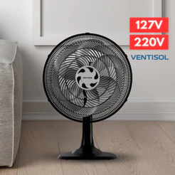 Ventilador De Mesa Oscilante Turbo 6 pás 40cm 127V Ou 220V Ventisol Premium Inclinação Ajustável Silencioso Potente
