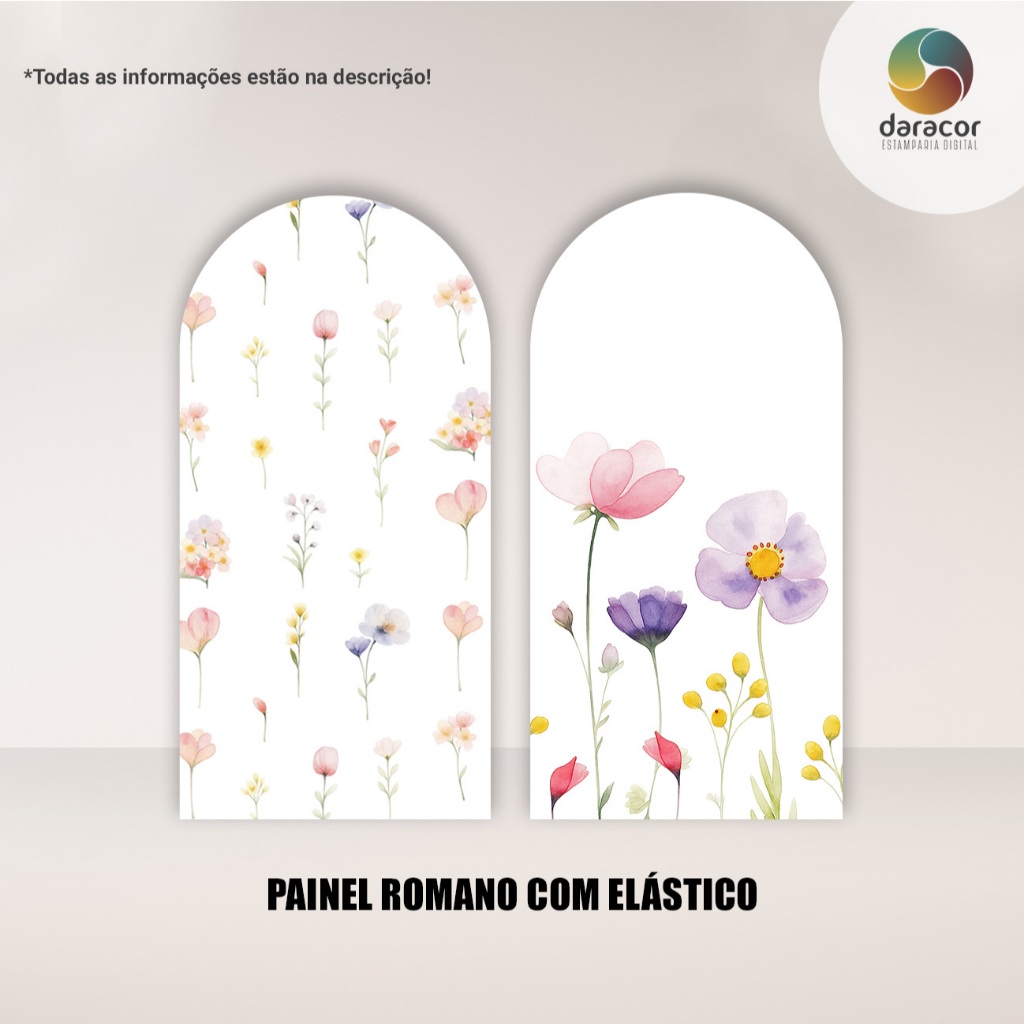 Painéis Verticais Floral 05 - Face Única Romano c/ elástico e Retangular c/ Overlock Tam Diversos em Oferta na Shopee