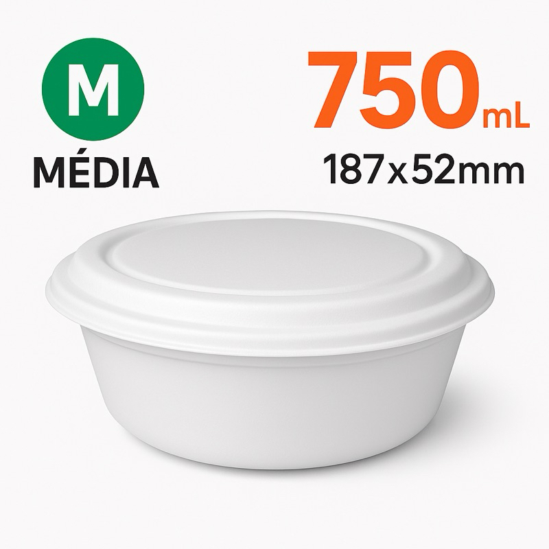 Marmitex De Isopor 750ml Com Tampa 30 , 50 und Bom Apetite Refeição Descartável