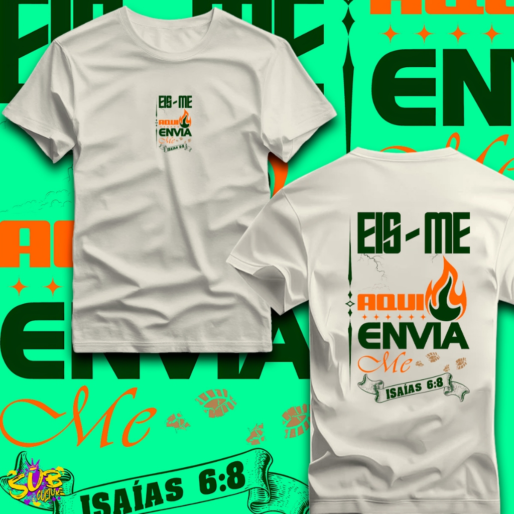 Camiseta Cristã T-shirt Confort ''EIS-ME AQUI''Premium Fio 30.1 Lançamento Envio Imediato - 996 em Oferta na Shopee