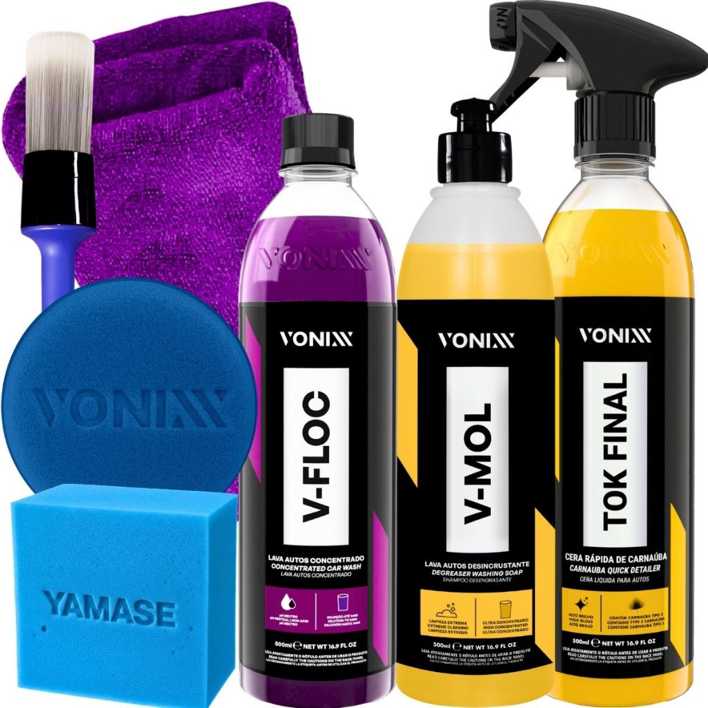 Kit Tok Final V-Floc V-Mol Shampoo Automotivo Desincrustante Vonixx em Oferta na Shopee
