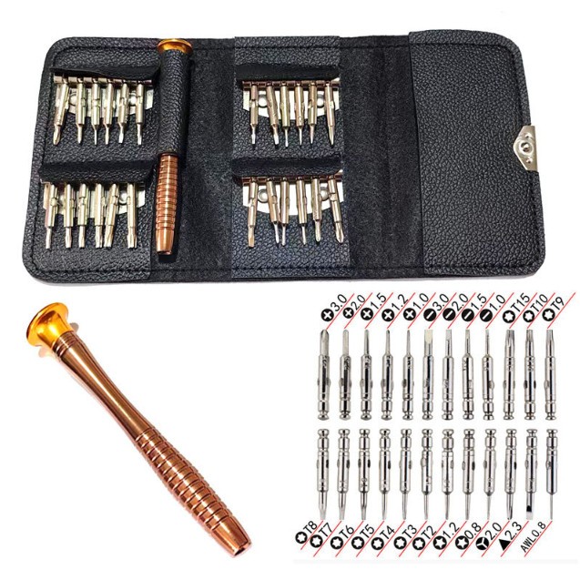 Kit Chaves De Precisão Fenda Torx Philips Multiuso 25 Em 1 com Estojo Portátil para Celular, Óculos