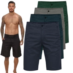 Bermuda Short Masculina Casual Tactel Grosso Cós Liso com Bolsos Faca Fecho de Velcro e Botão Cordão de Regulagem