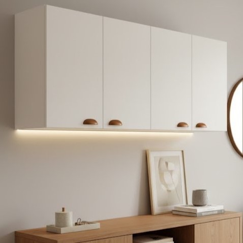 QUEIMA DE ESTOQUE - Armário de Parede 120cm Multiuso Estilo Retrô - Organizador c/ 4 Portas em Oferta na Shopee