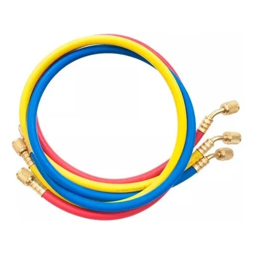 Conjunto 3 Mangueiras Manifold 1.5m Gás MP39 R401 R134 R404 R12 R22 Reforçada