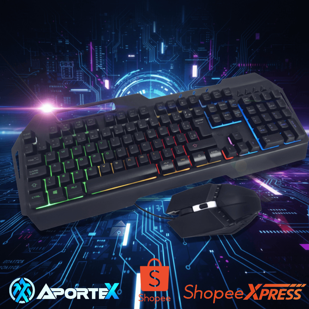 Kit Gamer Teclado Metal RGB + Mouse LED Gamer USB ABNT2 Teclas Multimídia Alta Performance