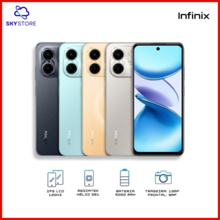Infinix Smart 9 e Smart 10 128GB 4GB RAM, Processador Mediatek Hélio G81, Bateria 5000MAH, Versão global, Lacrado em Oferta na Shopee