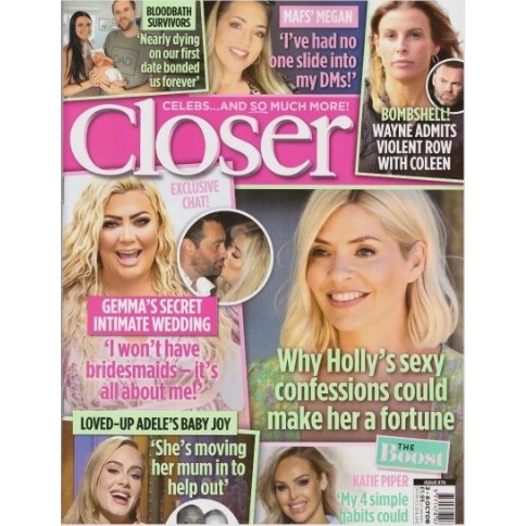 REVISTA CLOSER, DE 2021, COM GEMMA COLLINS E HOLLY WILLOUGHBY NA CAPA.