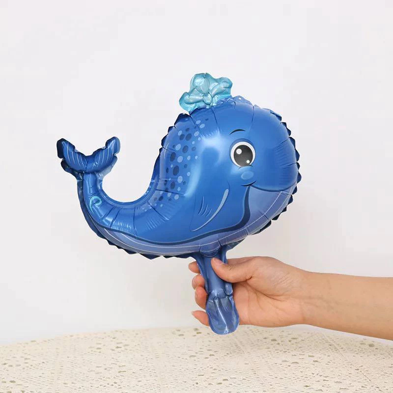 16 Balão Metalizado Peixe Baleia Azul Fundo do Mar Centro Mesa 36cm - festa em Oferta na Shopee