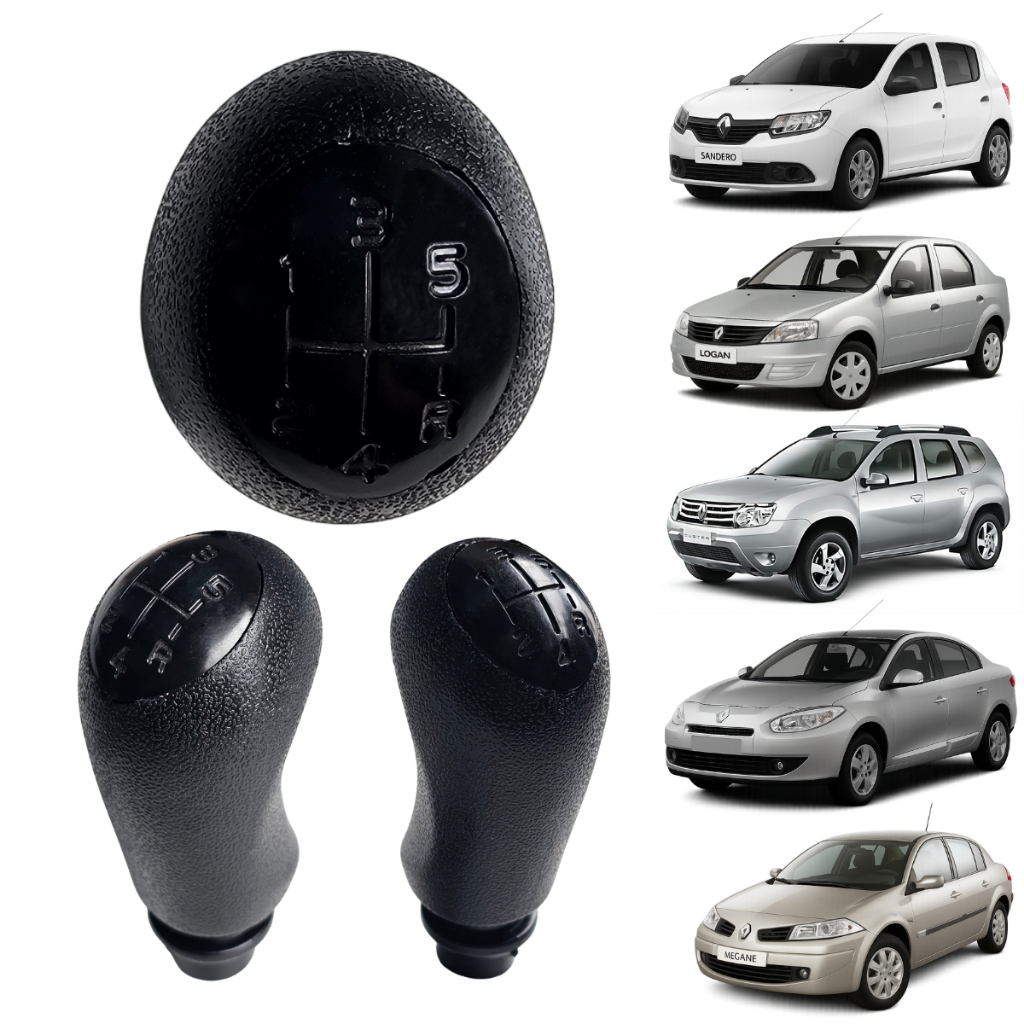 Manopla Alavanca Bola De Câmbio Logan Sandero Megane Duster Fluence 06/16 Baixo Relevo