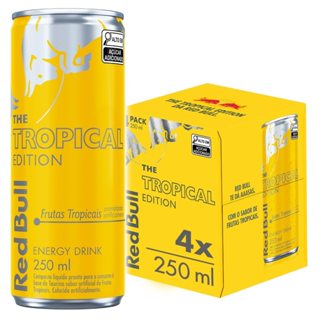 Pack de 4 latas Red Bull Energético, Frutas Tropicais, 250ml em Oferta na Shopee