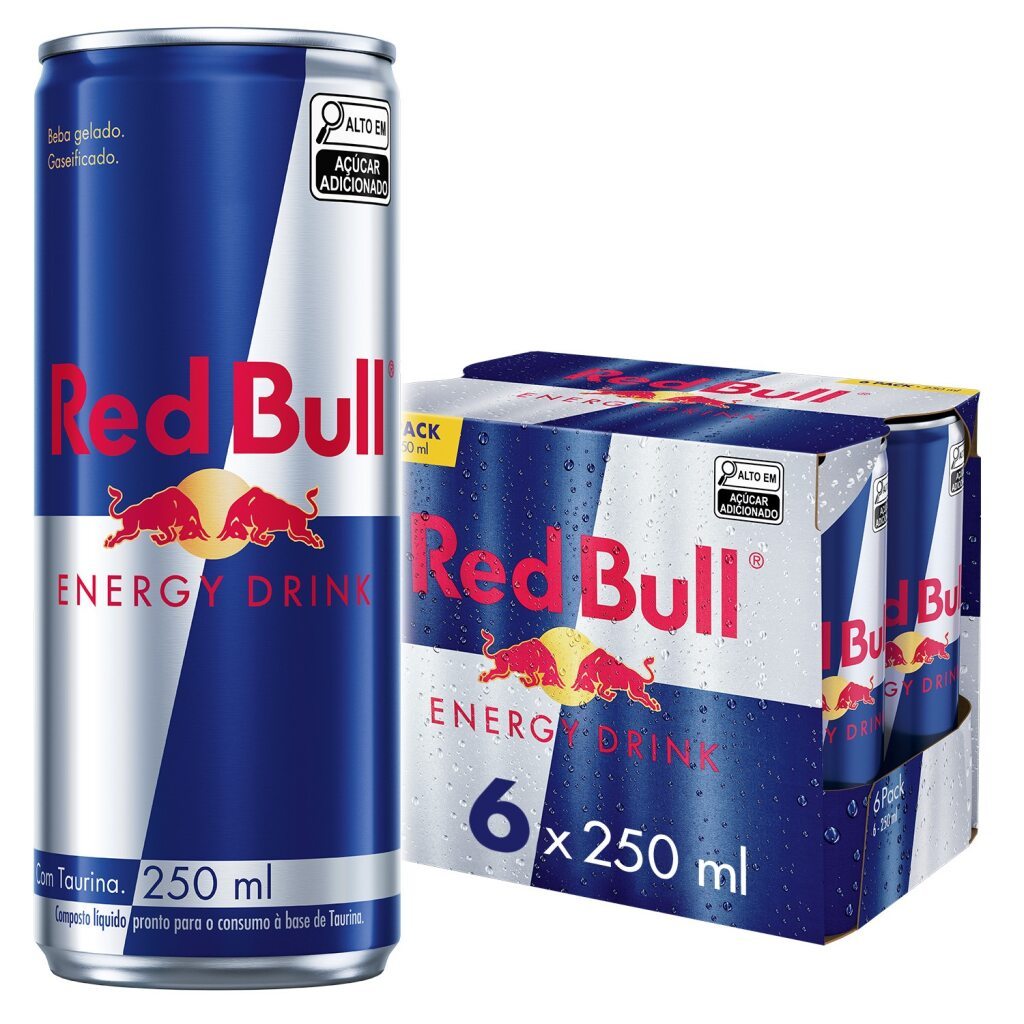 Pack de 6 latas Red Bull Energético, Energy Drink, 250ml em Oferta na Shopee