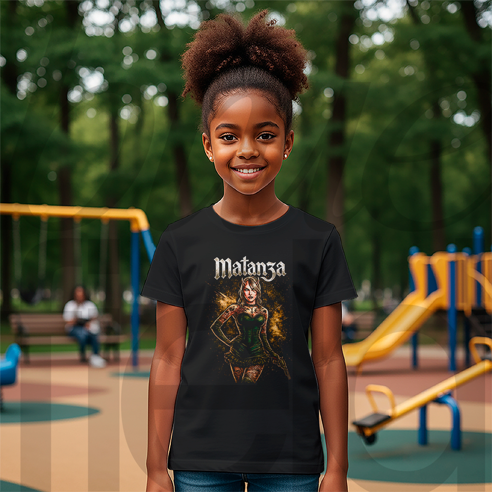 Camiseta Infantil Feminina Rock Streetwear Matanza Loira 127 Malha Algodão