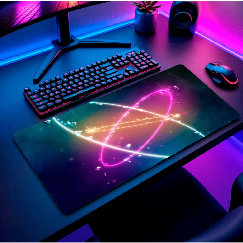 Mouse Pad Grande RGB Gamer Personalizado com Apoio de Pulso Ergonômico Confortável e Paisagens Durável