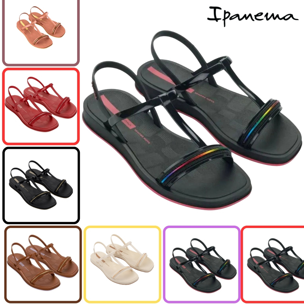 Sandália Rasterinha Casual Glow Ipanema Color Original Preta, Rose detalhes Dourado em Oferta na Shopee