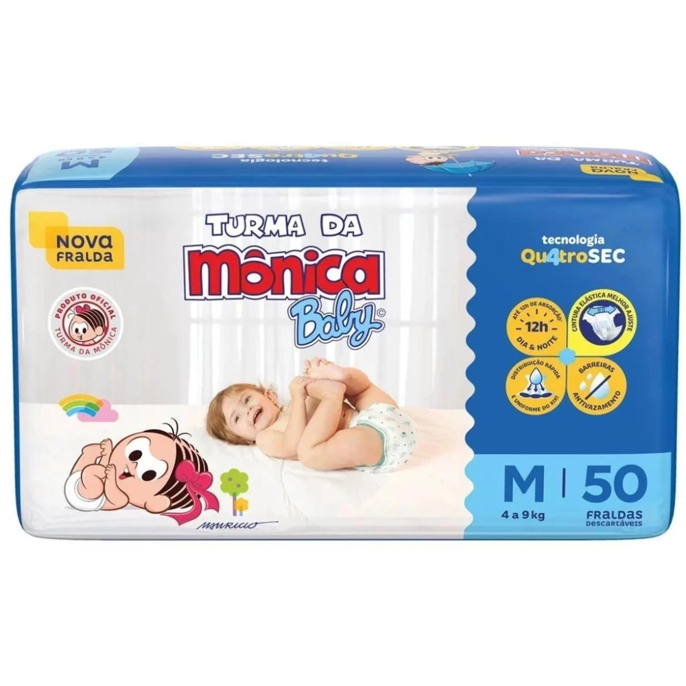 Fraldas Turma da Monica Baby M 50