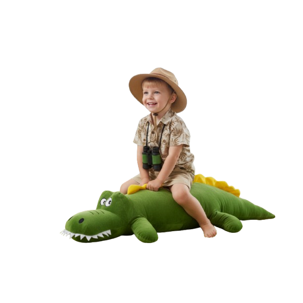 Jacaré Pelúcia Grande Crocodilo 1,10m Confortável Fofo