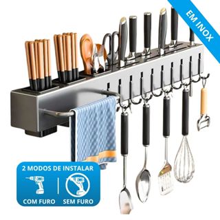 Suporte Para Armazenamento De Facas 10 Ganchos Talheres Utensílios De Cozinha De Metal em Oferta na Shopee