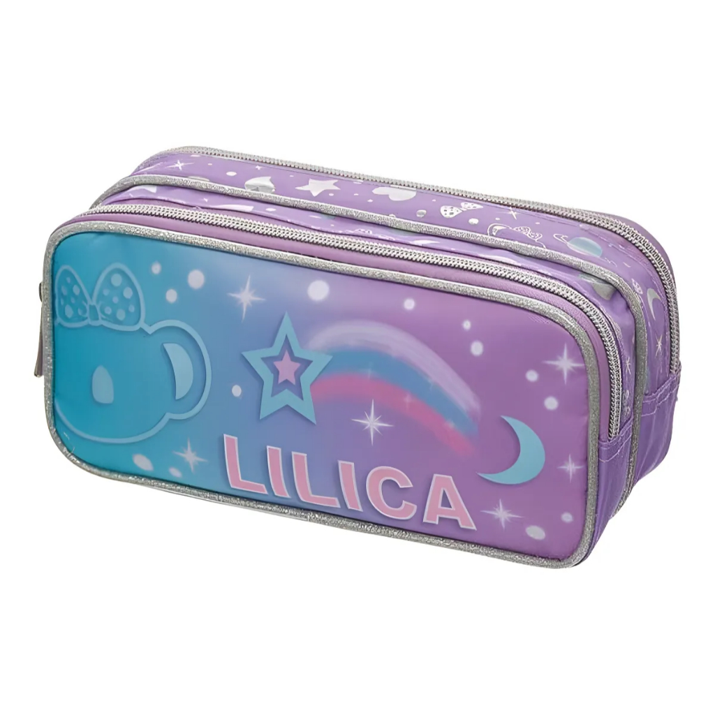 Estojo Escolar Duplo Lilica Ripilica Make A Wish Meninas Cor Lilás Lilica Repilica