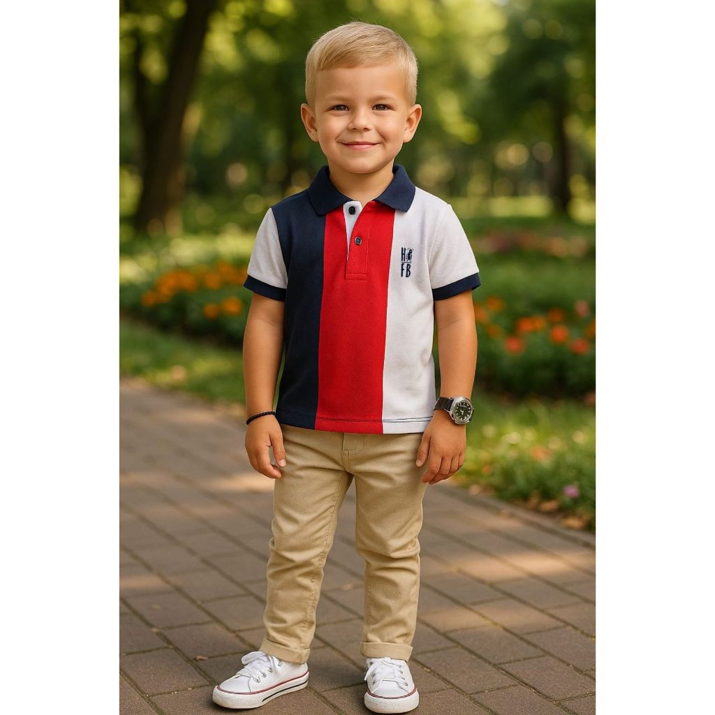 Camisa ou Body Polo Infantil Listrado King