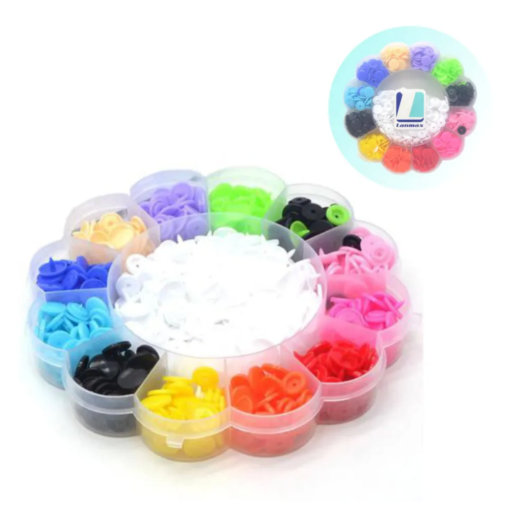 Kit 180 Botões de Pressão Botão Plástico Ritas 12mm – Lanmax