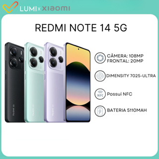 Redmi Note 14 5G, 256GB/8GB RAM, Câmera 108MP, Processador Dimensity 7025-Ultra, Bateria 5110mAh, Versão Global em Oferta na Shopee