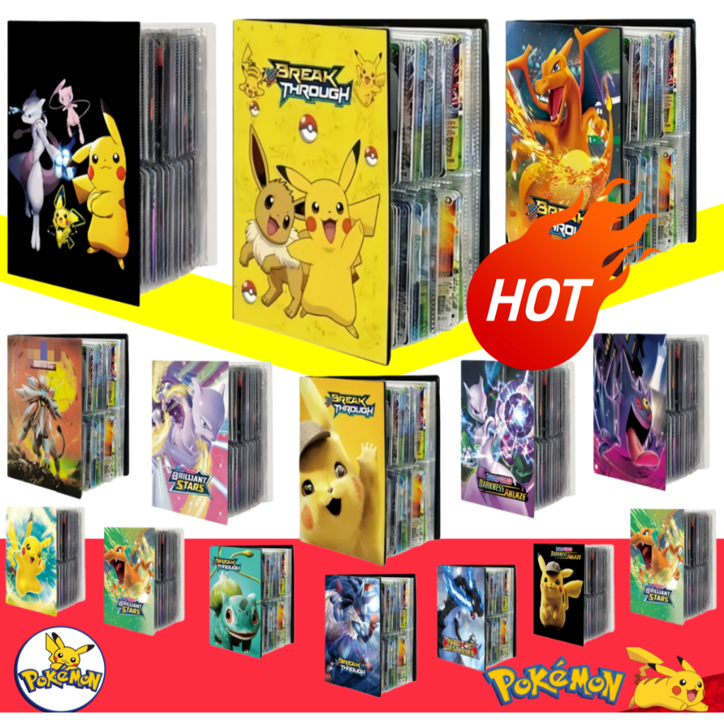 Álbum Pasta Oficial Pokémon - 240 Slots TCG 30 Folhas Pikachu Charizard Arceus Premium em Oferta na Shopee