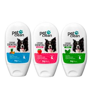 Pasta de Dente p/ Cães Gatos Creme Dental Menta Morango ou Tutti-Frutti 90g Pet Clean em Oferta na Shopee