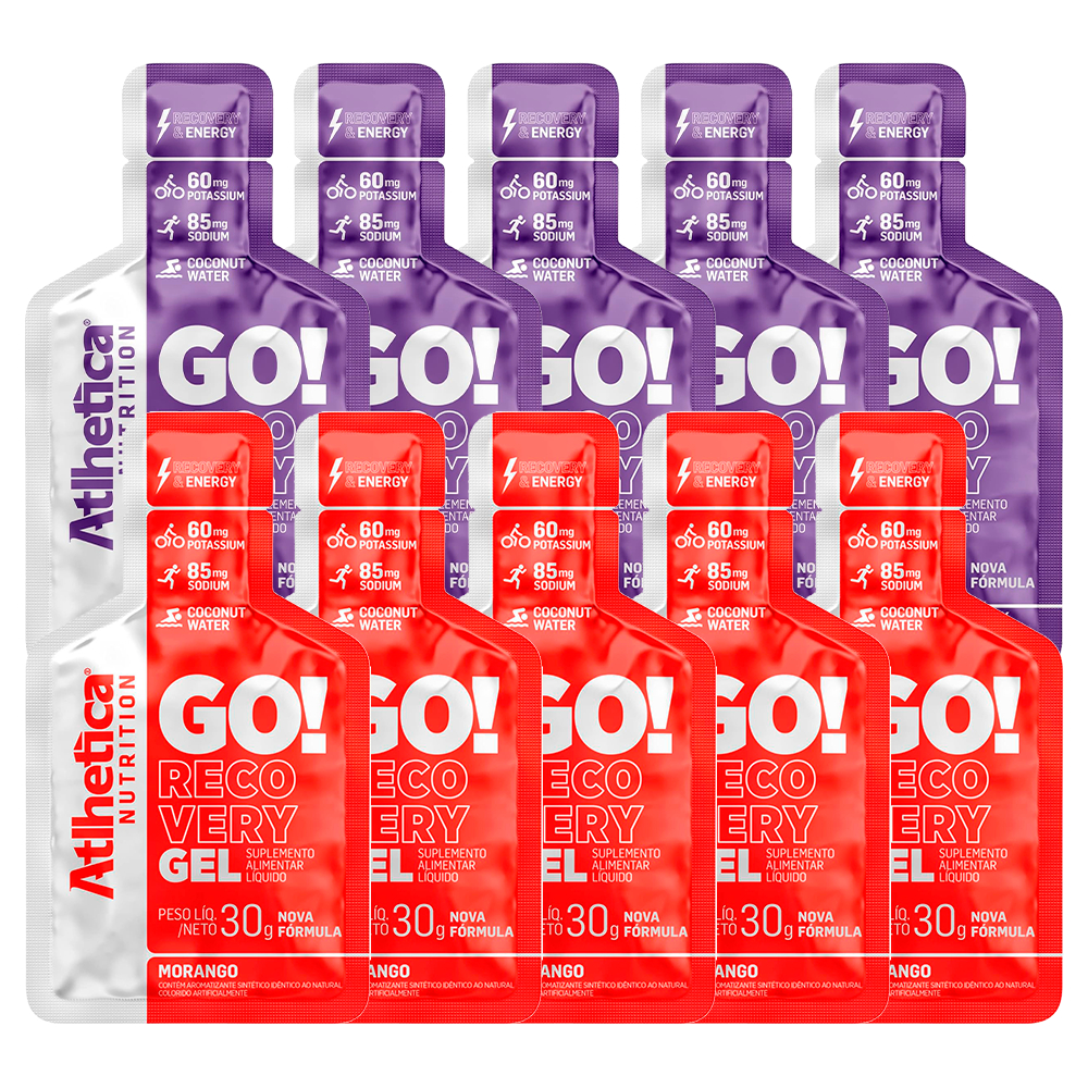 GO! Recovery Gel Atlhetica Nutrition Carboidrato 10 ou 5 Sachês de 30g em Oferta na Shopee