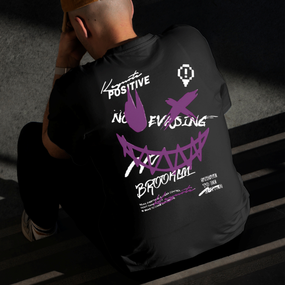Camiseta Masculina Estampada Sorriso Travado 100% Algodão Estilo Conforto Diário Do Tamanho P ao GG