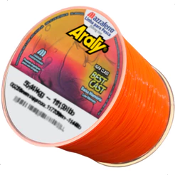 Linha Araty Best Cast Monofilamento Nylon 1/4LB Cor Laranja Para Pesca Esportiva Padrão IGFA Mazzaferro Várias Bitolas