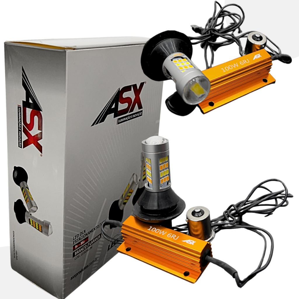 Par Lampada Led Drl Seta 2 Em 1 Branca Laranja 1 Polo P21w 12/24V Asx em Oferta na Shopee