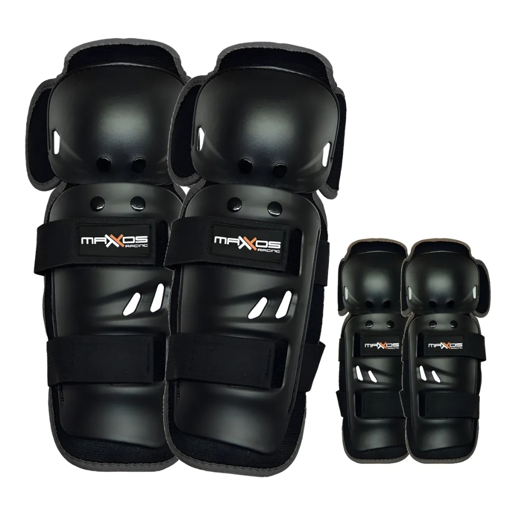 Kit Joelheira e Cotoveleira Mx Preta Mattos Racing Trilha Motocross Preto