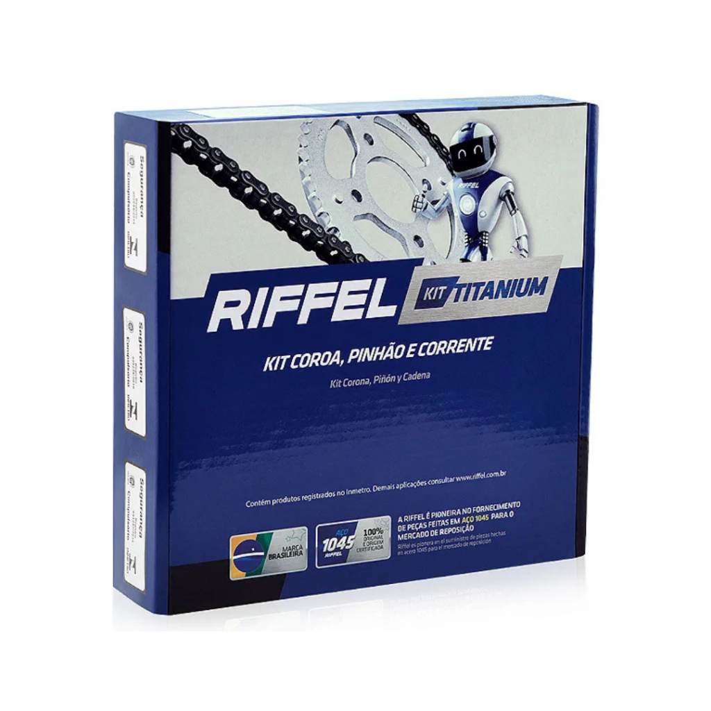 Kit Relação Tração Transmissão Cg Titan Fan 125  2009 2010 2011 2012 2013 Original Riffel