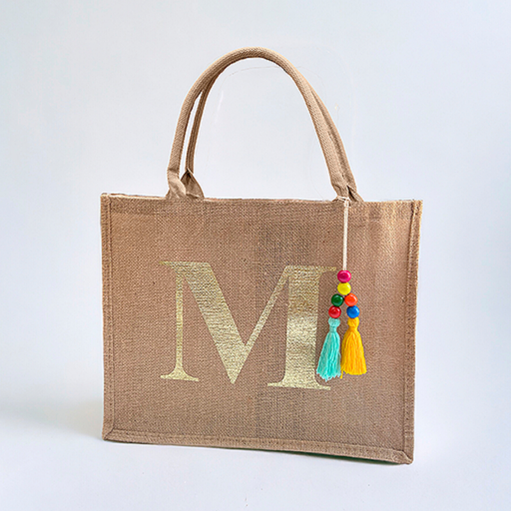Bolsa De Praia Feminina Personalizada Com Sua Letra Inicial Bolsa De Juta Transversal em Oferta na Shopee