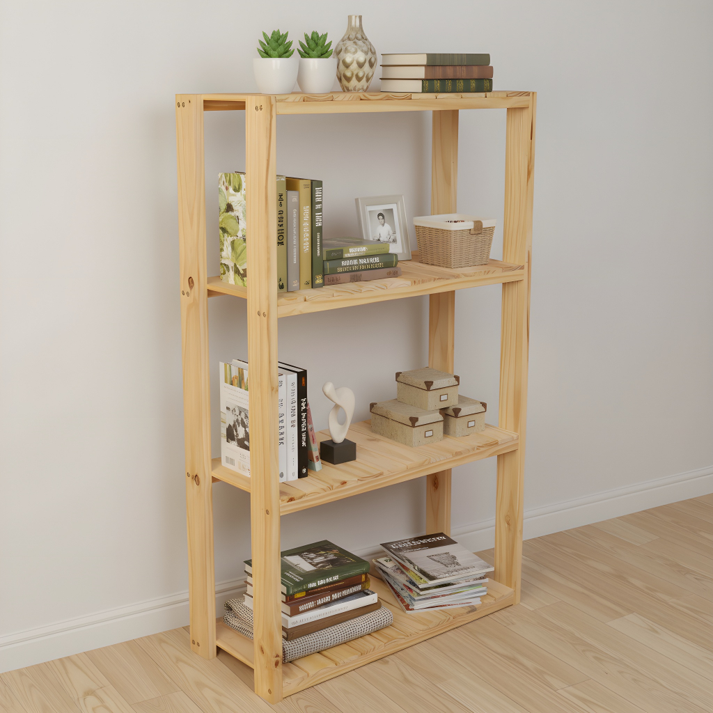 Estante Organizadora 4 Prateleiras Madeira Pinus 120x70cm em Oferta na Shopee