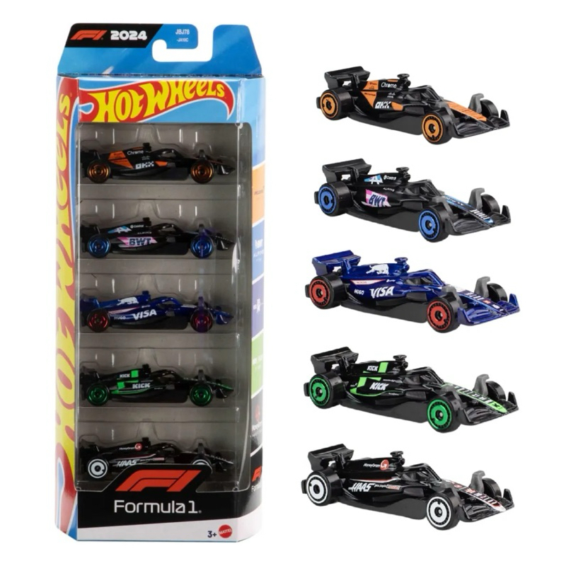 Pack Hotwheels Fórmula F1 - McLaren, Alpine, Haas, Kick Sauber e Toro Rosso
