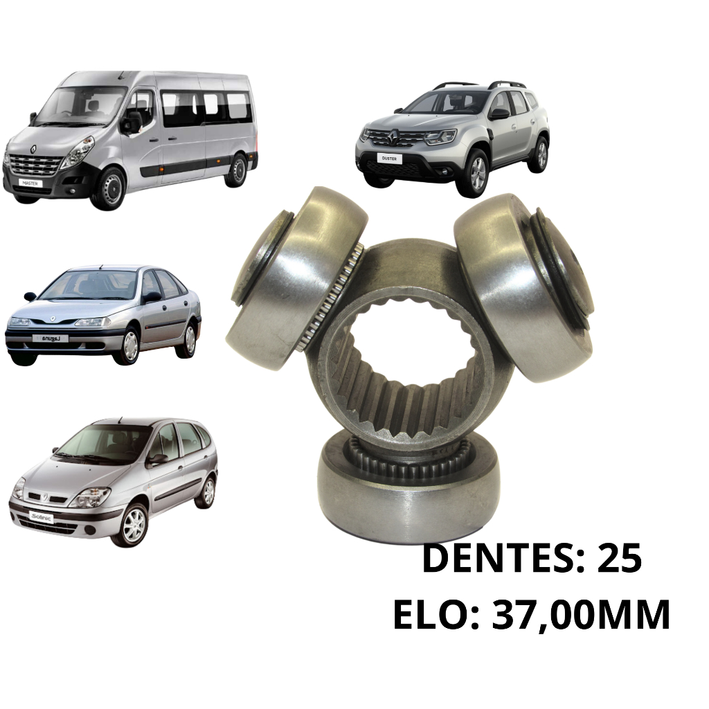 TRIZETA SEMI EIXO ESQUERDA RENAULT DUSTER LAGUNA SCENIC MASTER 25 DENTES - ELO 37,00MM