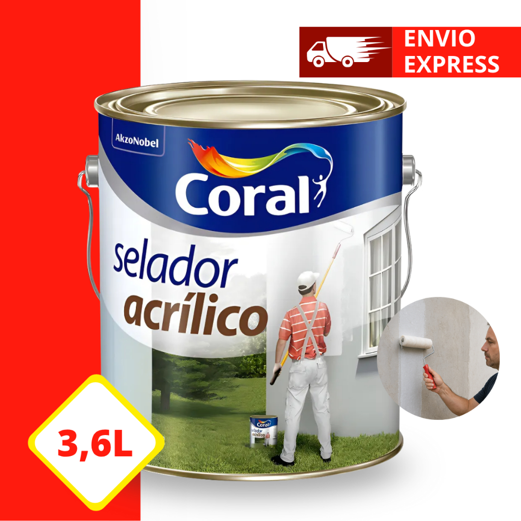 Selador Acrílico Coral Branco Secagem Rápida Para Parede Interna E Externa 3,6L em Oferta na Shopee