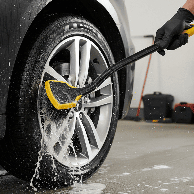 Escova para Lavagem Automotiva de Aro Roda e Caixa de Rodas com Cabo Longo Vonder em Oferta na Shopee