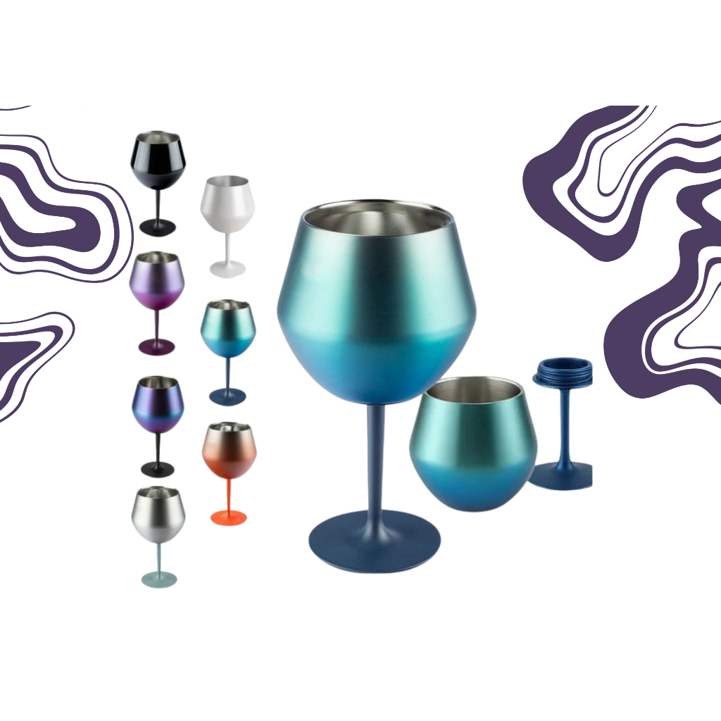 Taça Térmica Personalizada a laser 2 em 1 Copo + Taça Festa Natal Ano Novo Bebida