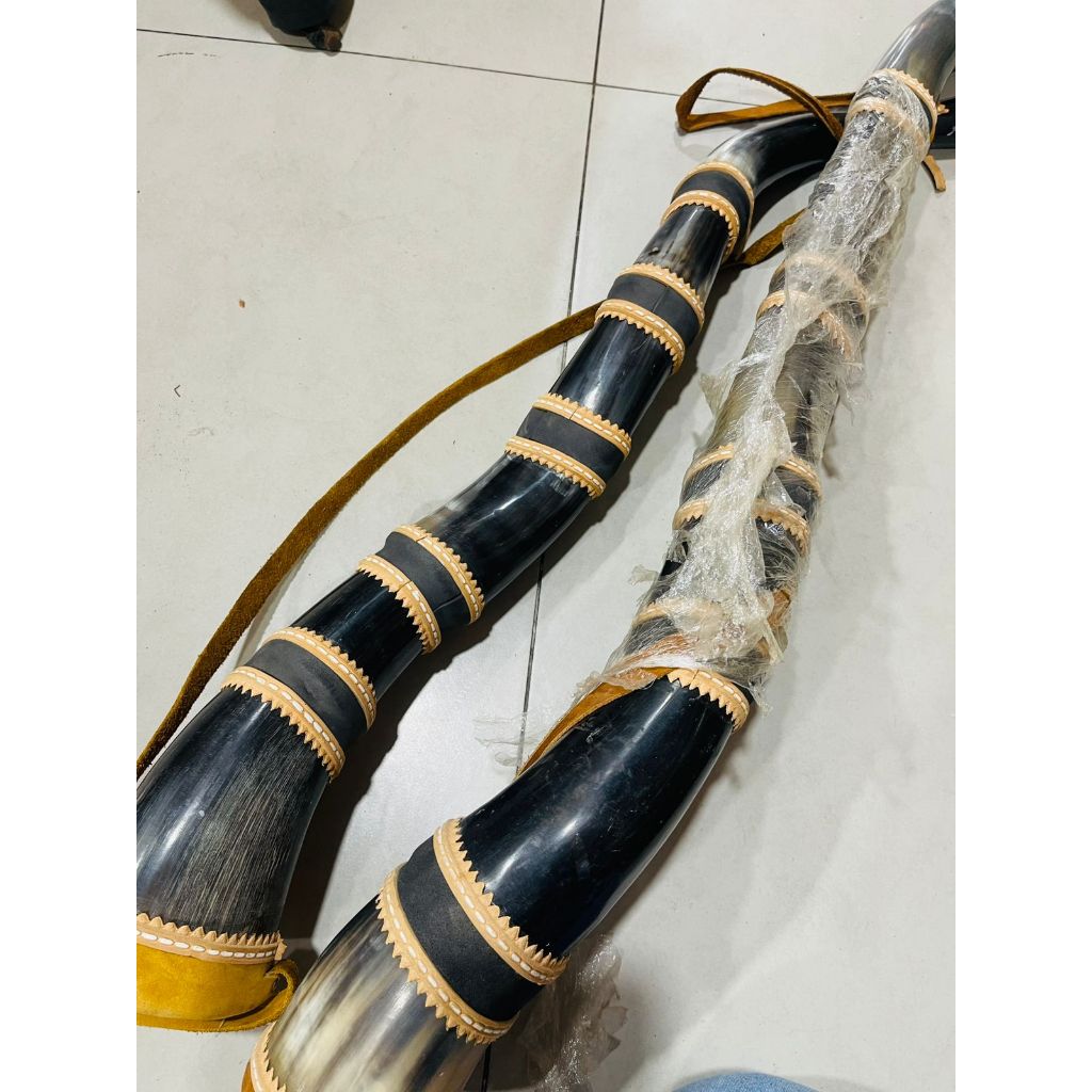 Berrante de Chifre com detalhes em Couro - Tamanho Grande
